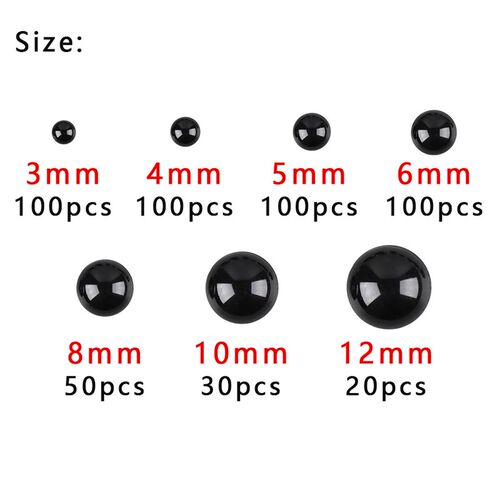 100/500pcs DIY 3-12mm Round Flat Black Eyes Plastic Eyes Eye