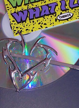 Hip Hop Metal Love Heart Hairpins Korean rendy Cool Girls Si