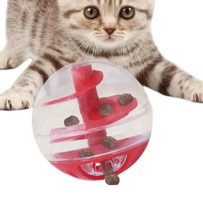 Interactive Cat Food Feeder Ball Pet Toys Tumblers Slow Feed