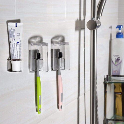 Bathroom Stainless Steel Stick Hook Wall Mounted Toothpaste