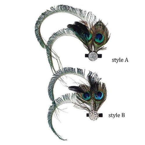 Peacock Feathers Hair Clips for Women Elegant Hair