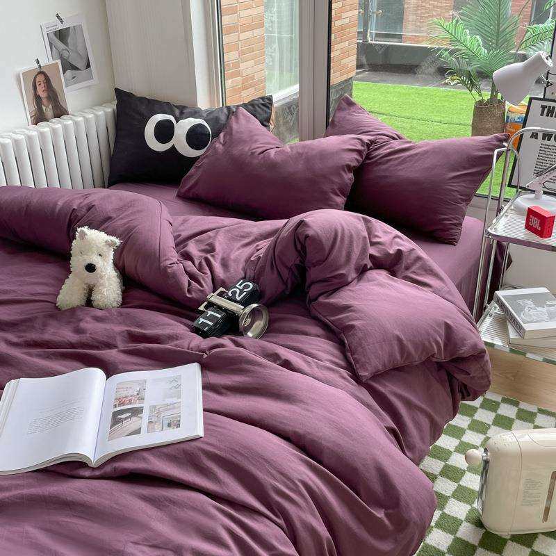 纯色超柔褶皱水洗棉四件套全棉学生宿舍床单被套床笠民宿三件套,鲜花速递/花卉仿真/绿植园艺,割草机/草坪机,淘宝优惠券,粉丝福利购,淘宝优惠卷