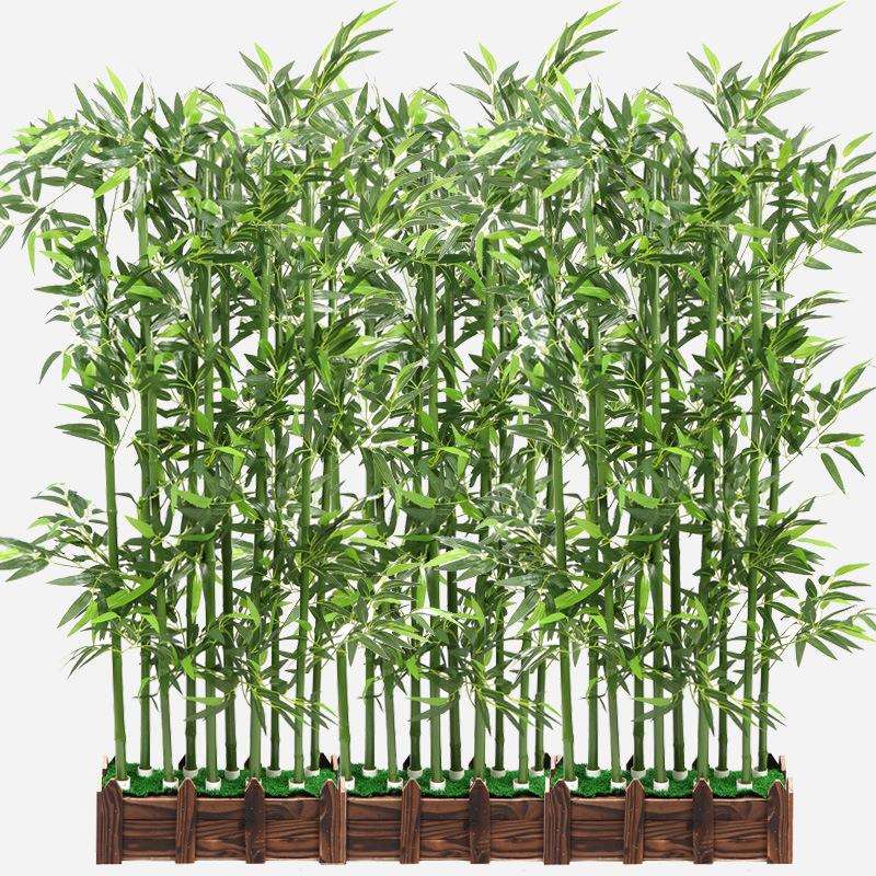 仿真竹子套装饰隔断屏风公司绿植加密塑料假竹子树叶展厅橱窗饰品