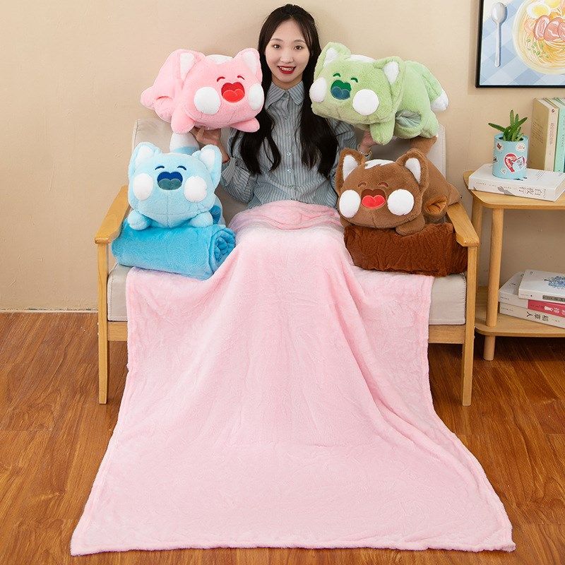 草莓熊毛毯抱枕空调被夏季沙发公仔 二合一毯子睡觉靠垫 毛绒,居家布艺,抱枕被,淘宝优惠券,粉丝福利购,淘宝优惠卷