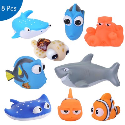 Finding fish Baby Bath Squirt Toys Kids Funny Soft Rubber Fl
