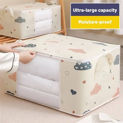 Large Capacity Clothes Storage Bag Organizer With Reinforced