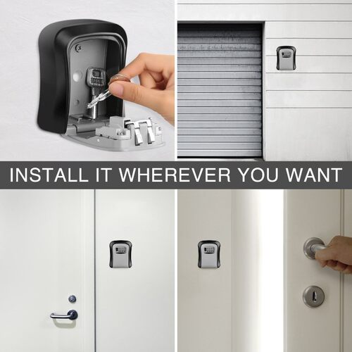 Key Lock Box Wall Mounted alloy Key Safe Box Weatherproof 4