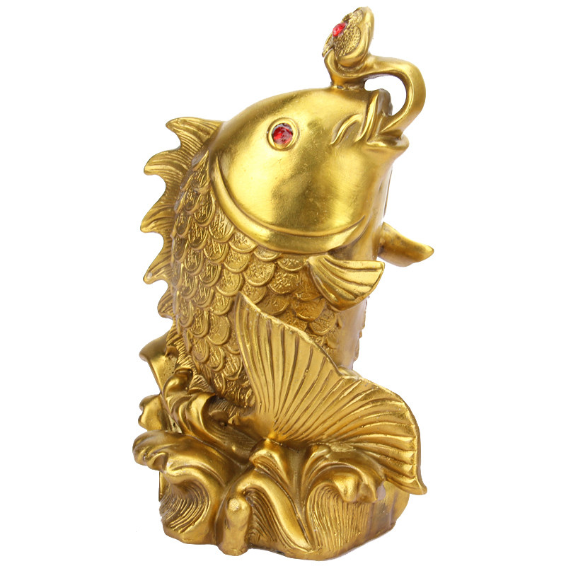 百财如意鱼铜鲤鱼摆件铜鱼摆件 铜聚宝盆鱼 铜鱼龙门摆件年年有鱼,家居饰品,装饰摆件,淘宝优惠券,粉丝福利购,淘宝优惠卷