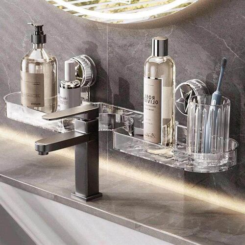 Suction Cup Faucet Organizer, Bathroom and Shower Storage Sh