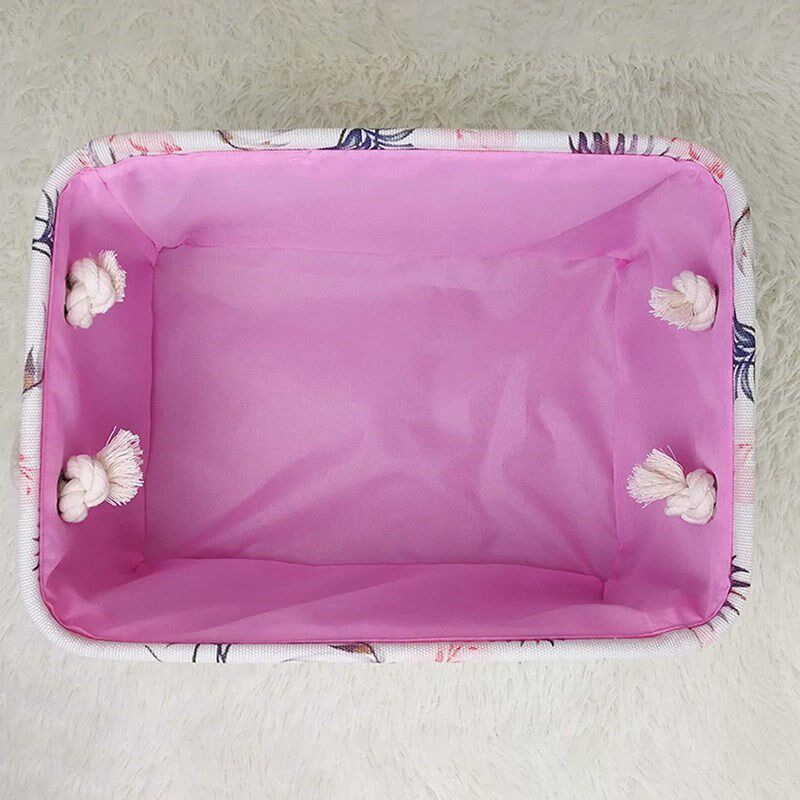Large Laundry Basket Waterproof Round Cotton Linen Collapsi图片