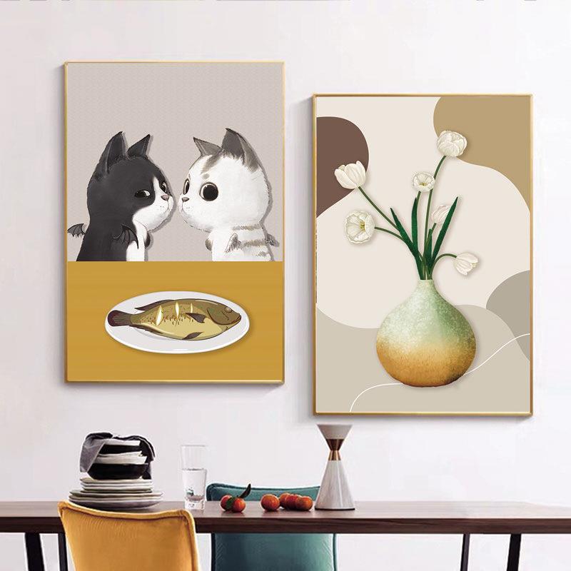 装饰画现代简约黑白北欧风玄关挂画客厅背景组合壁画水晶画
