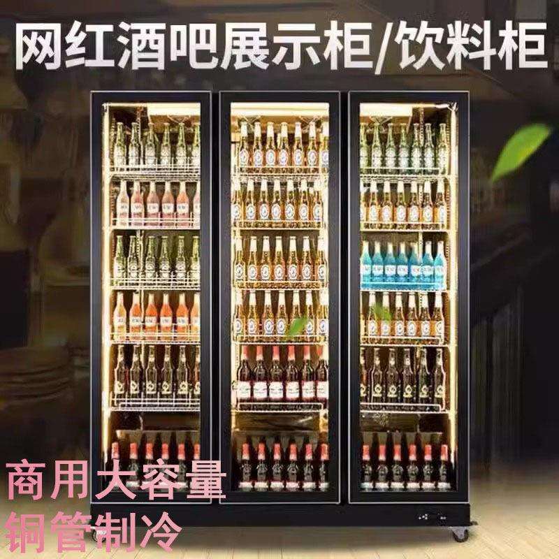 网红啤酒柜 商超酒吧风冷酒水柜 双门三门红酒饮料保鲜冷藏饮料柜