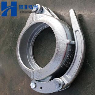 混凝土输送泵管锻造快速DN125管卡 带胶U型卡箍 精铸螺栓管卡