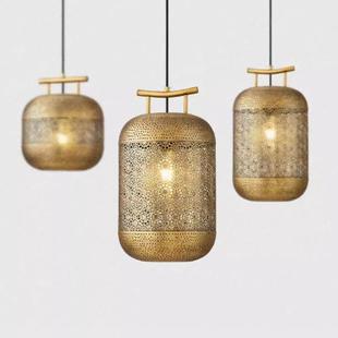 铁艺灯罩吊灯泰式风格西餐厅卧室客厅禅意茶室餐厅名宿吊灯