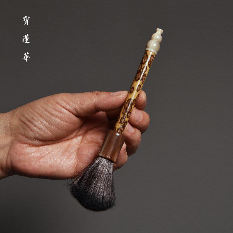袖珍梅鹿竹养壶笔 小巧刷壶笔 老料竹壶刷子养茶壶毛笔刷茶道配件