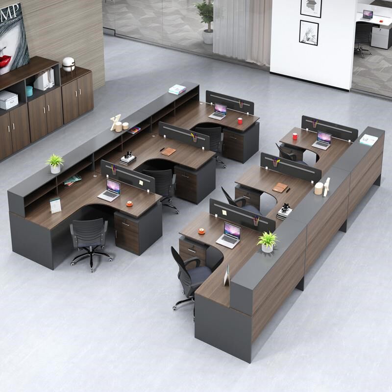 职员屏风办公桌隔断挡板四人位4工位6办公桌椅组合3六2员工办公桌