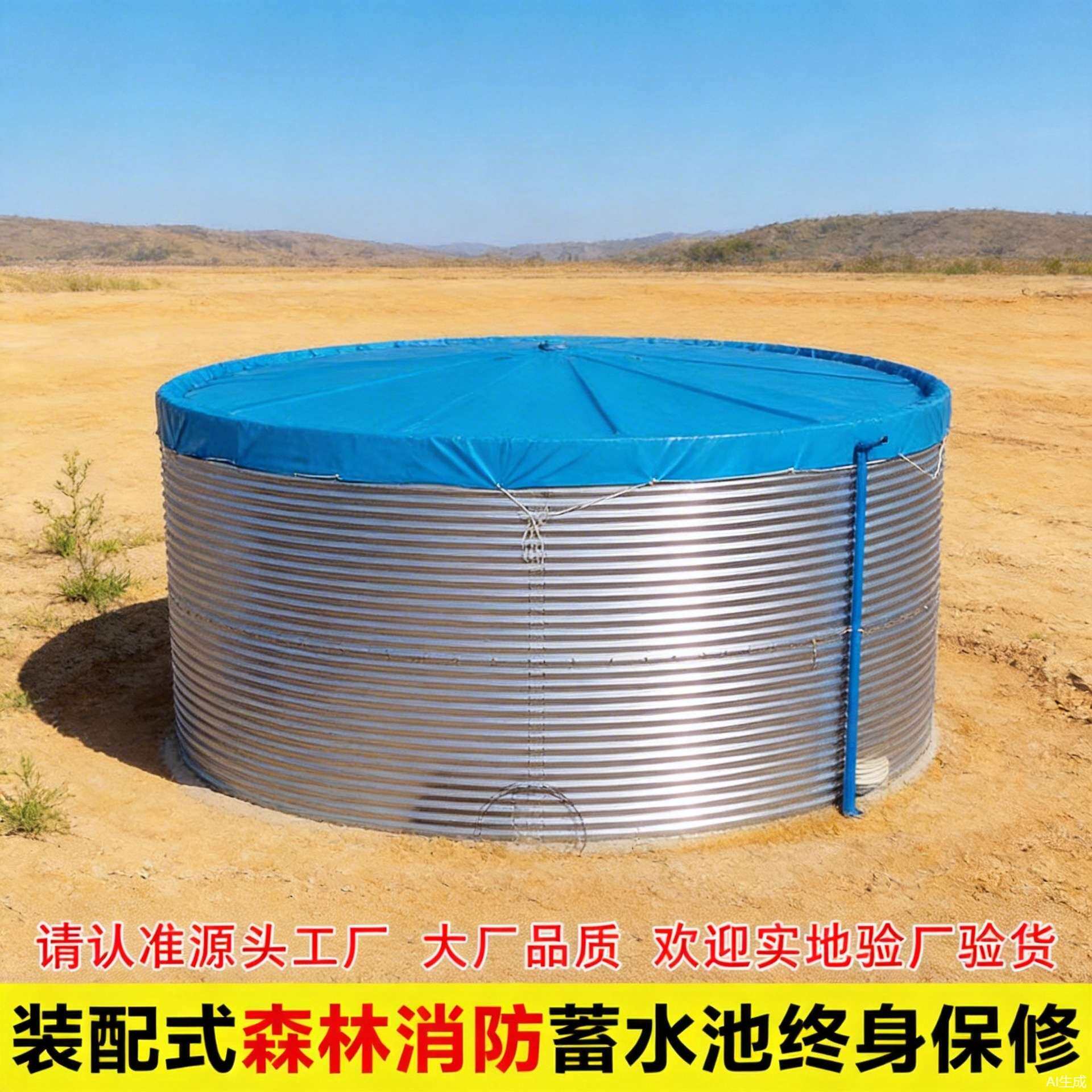 装配式蓄水池大型镀锌板养殖鱼桶圆形pvc软体帆布户外组装水产箱