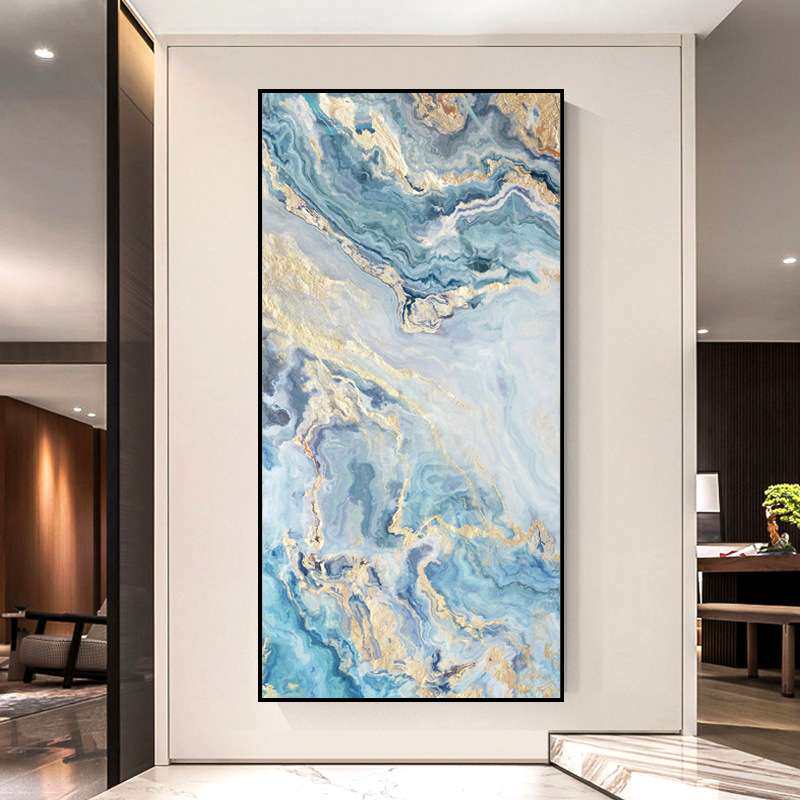 客厅大幅装饰画轻奢抽象油画沙发背景手绘巨幅画玄关现代简约挂画