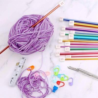 2.0mm-10.0mm Straight Single Pointed Knitting Needles 13.8 I