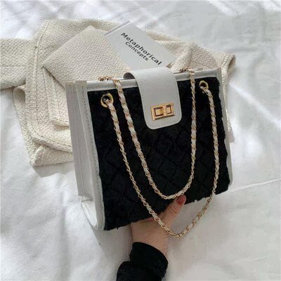 Bag female Lingge chain bag portable one shoulder fashion me