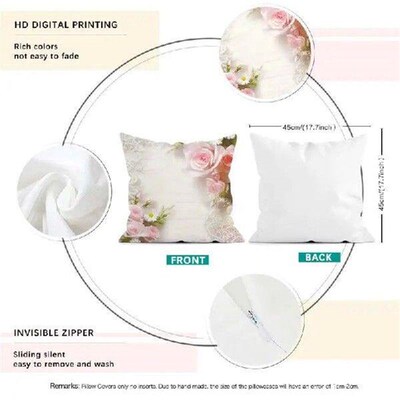 Victorian Style Vintage Flowers Pillowcase Cushion Cover