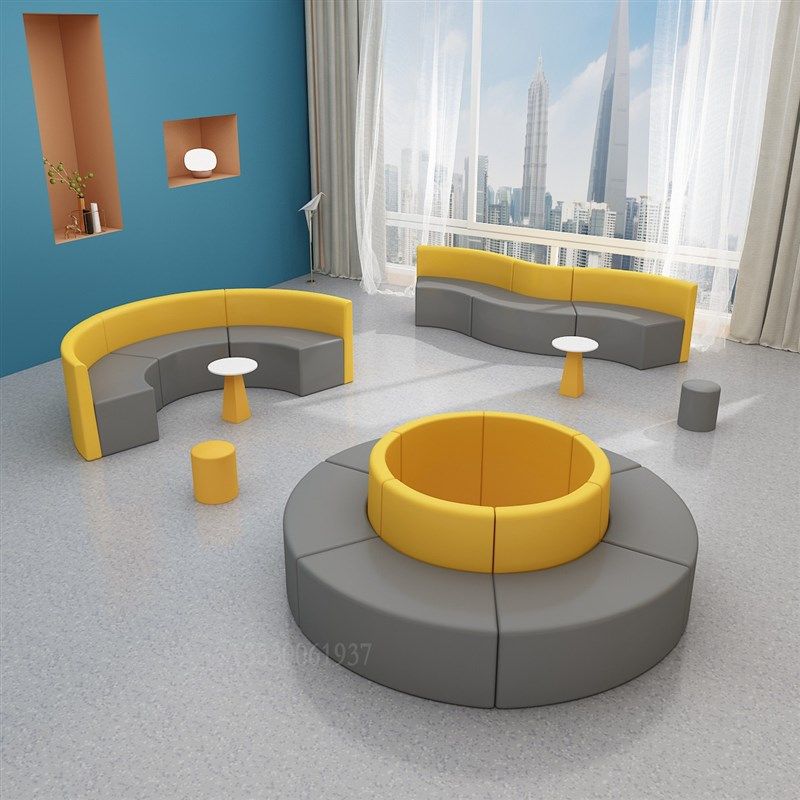 早教幼儿园医院银行大厅休息等候区绕圆柱软包沙发凳创意圆形卡座,商业/办公家具,商用休闲沙发,淘宝优惠券,粉丝福利购,淘宝优惠卷