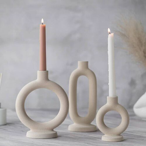 Ceramic Candle Holder Home Decor Candlestick Living Room Dec