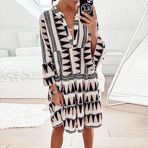 Dress Women new summer 2023 hot style Europe printed long-sl