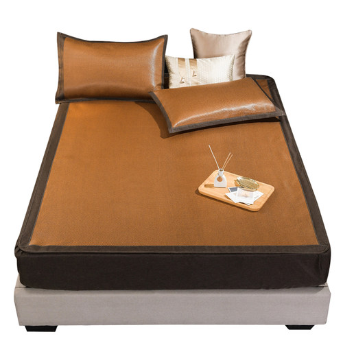 夏季凉席床笠款防滑印尼藤席三件全包席子家用可折叠1米5/1米8