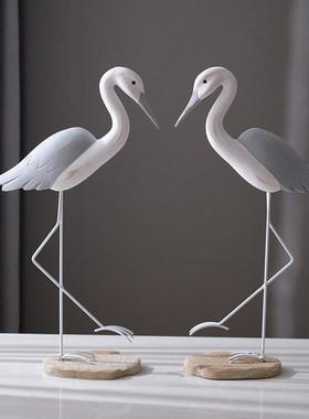 地中海风格海鸟摆件装饰品复古桌面摆台海鸥玄关电视柜家居摆设