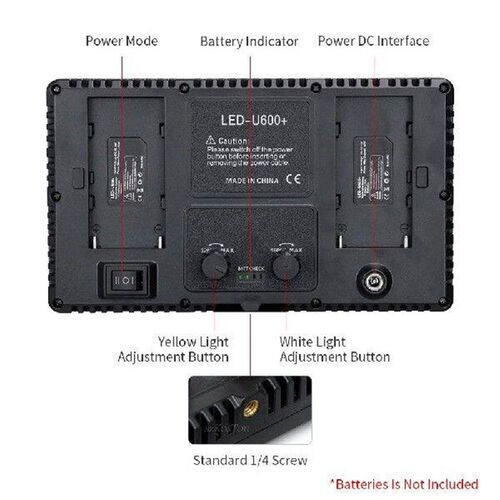 LED Video Light Photo Studio Lamp Bi-Color 3200K-6500k