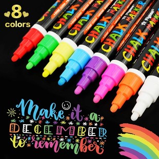 8PCS/Set Liquid Chalk Marker Pens Erasable Multi Colored Hig