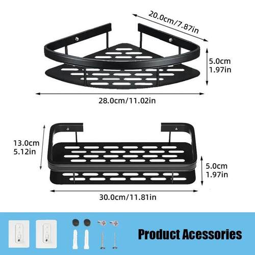 Bathroom Shelf Makeup Storage Organizer Aluminum Alloy Shamp
