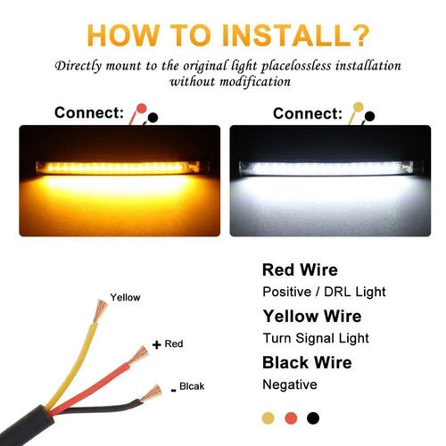 1/2PCS Universal LED Motorcycle Turn Signal Light 12v Waterp