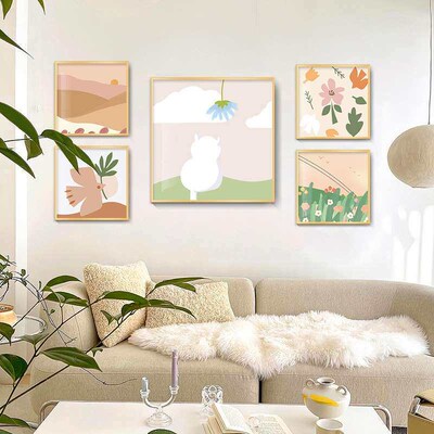 Ins Nordic Style Bedroom Decorative Painting Sofa Background
