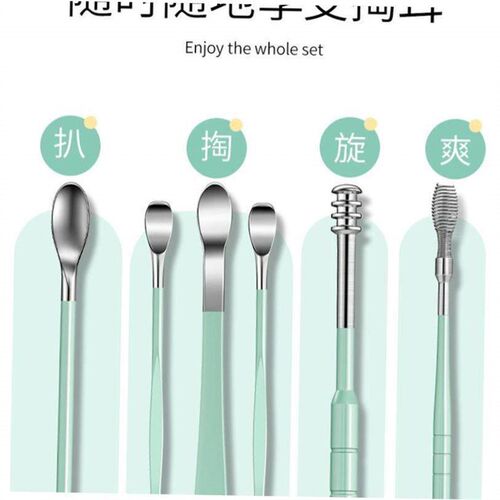 6PCS Ear Cleaner Wax Removal Tool Earpick Sticks Earwax Remo