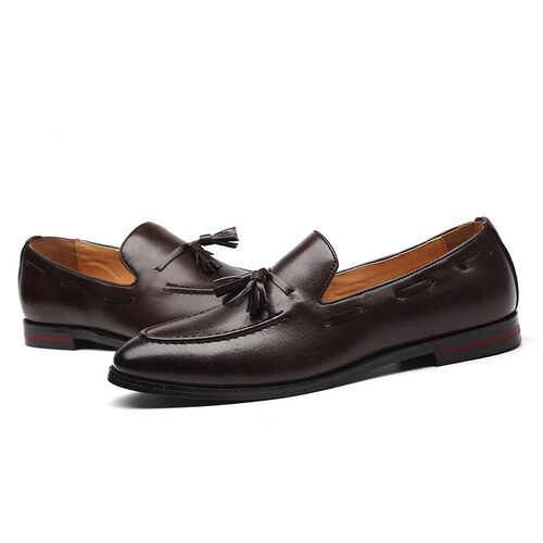 Men Classic Tassel Loafers Leather Dress Casual Shoes Autumn