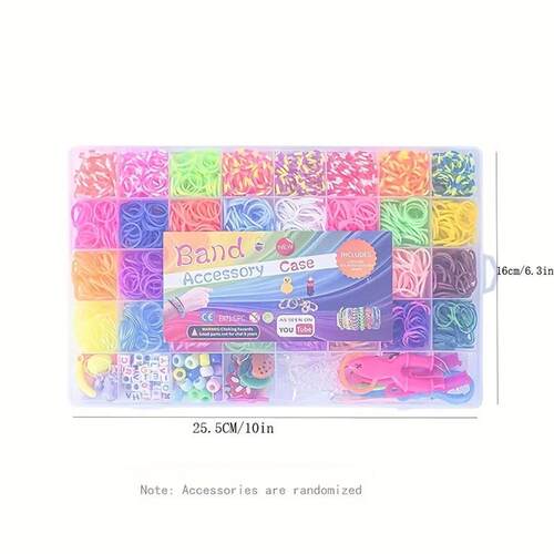 2800pcs+ 32 Colors 40 Grid Box loom Bands Charms hook Colorf