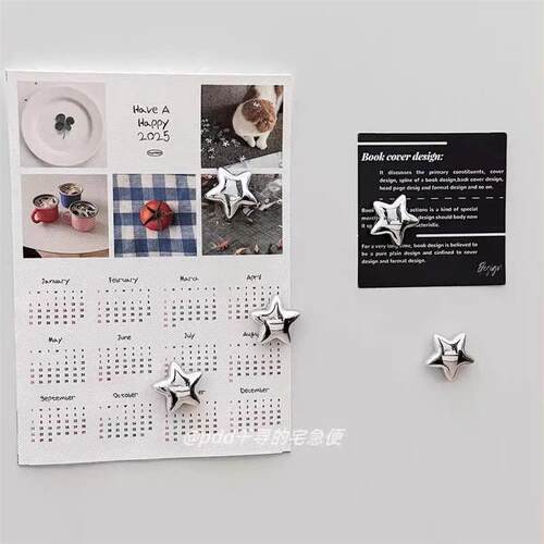 Fridge magnet with silver stars magnetic nail photo wall mou