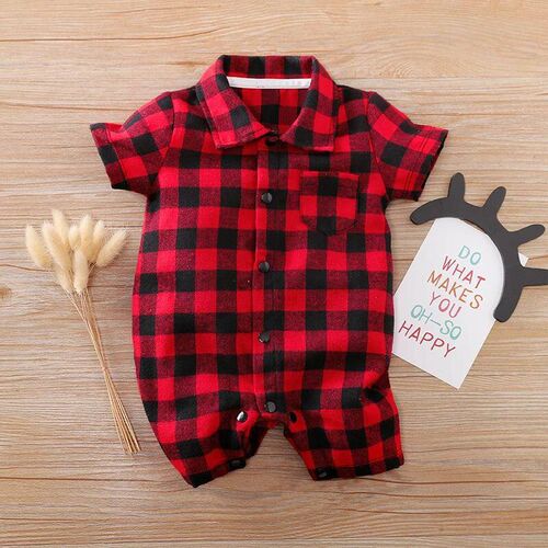 Summer Boys And Girls Literary Style Checkered Shirt Casual
