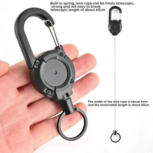 1-20PCS Outdoor Retractable Key Chain Mountaineering Buckle
