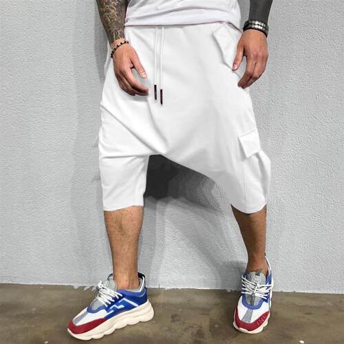 Men Sweatpants Shorts Harlan Cropped Trousers 街头嘻哈伦裤男