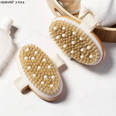 2 In 1 Dry Skin Body Brush Natural Bristle Dead Skin Remover