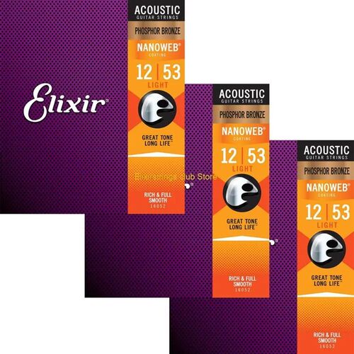3 Sets Elixir Nanoweb Coating ANTI-RUST Phosphor Bronze Acou