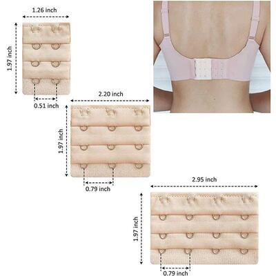 3/6Pcs Women Bra Strap Extender 2/3/4 Hooks Bra Extenders