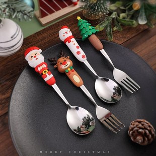 Christmas creative tableware dessert spoons forks gift box