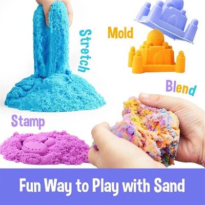 Colored Sand Sensory Toys for Kids: 18 Lbs Moldable Self-Sti