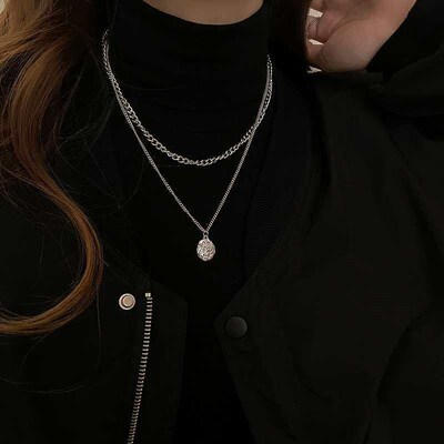 Light Luxury Niche Elegant Titanium Steel Double-layer Neckl