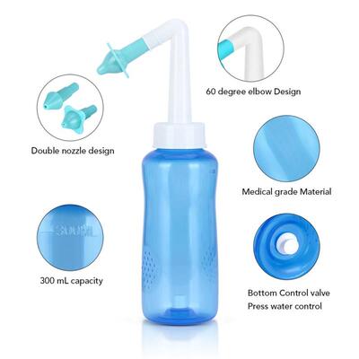 Sinus Allergies Relief Rinse Nasal Wash Bottle Irrigator
