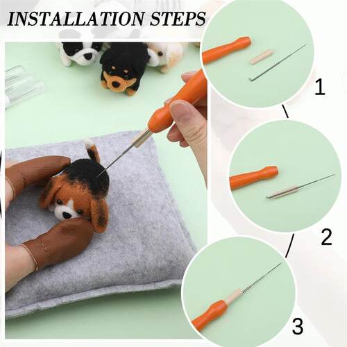Cat Dog Animals DIY Needle Felting Set with Foam Material fo